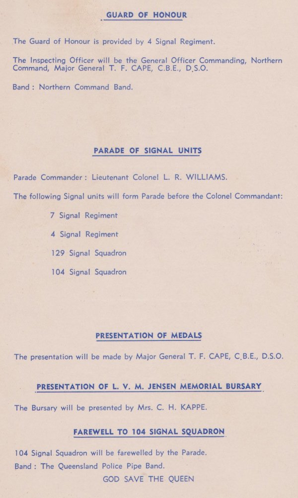 104 Sig Sqn Farewell Parade - April 1967 