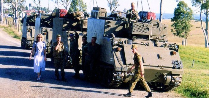104 Sig Sqn ACVs on the move