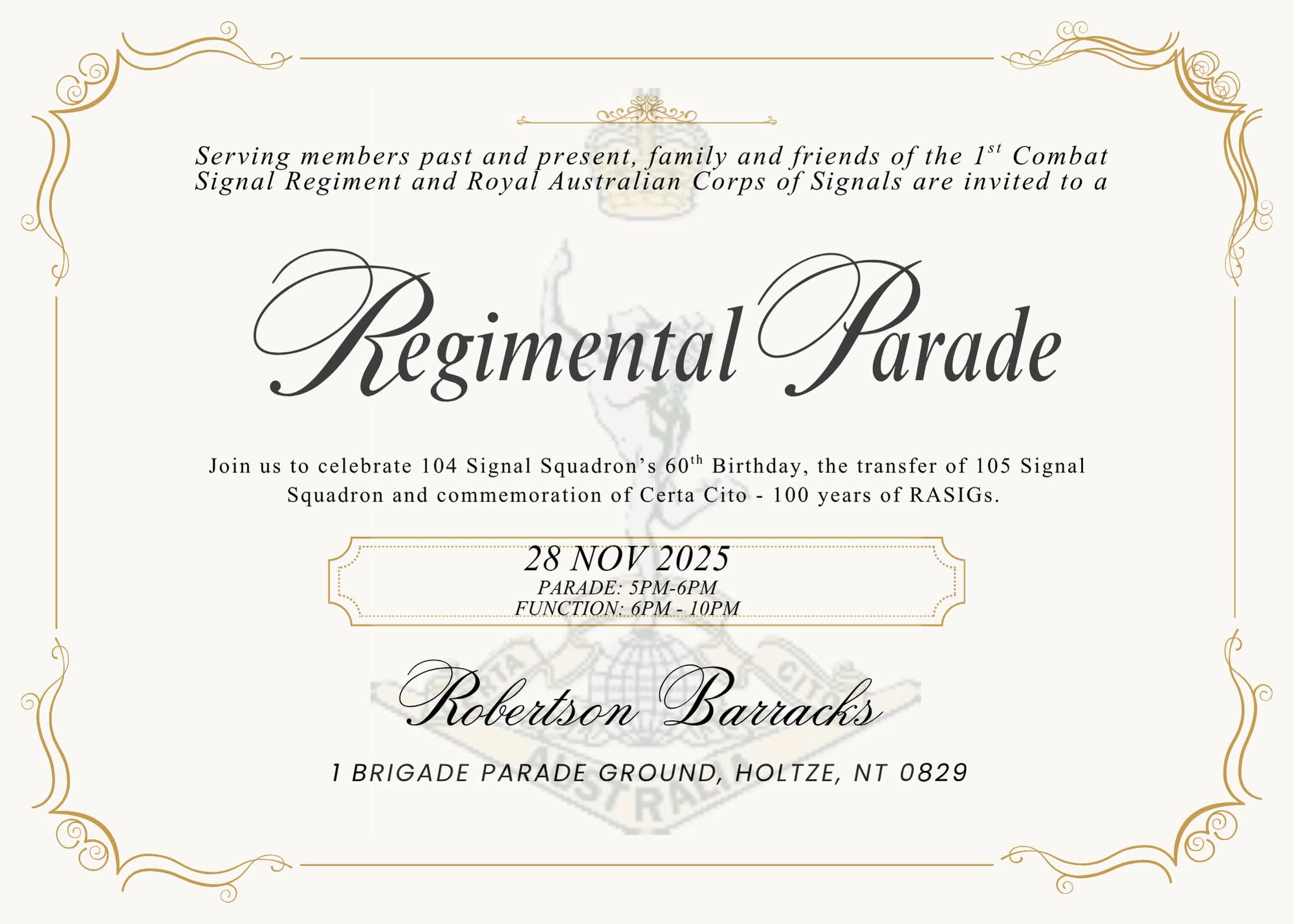 104 Sig Sqn 60th Birthday Parade